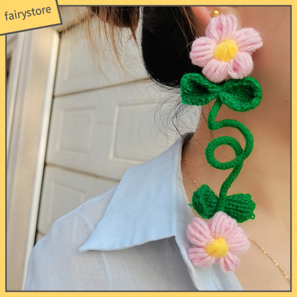 1 Bông Tai Lủng Lẳng Hình Hoa Màu Sắc Tươi Sáng Phong Cách Ngày Lễ