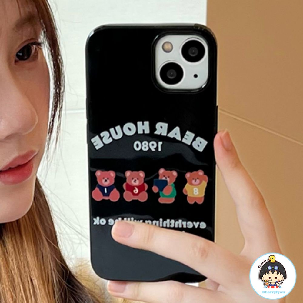 Ốp Điện Thoại TPU Mềm Siêu Mỏng Hình Gấu Cho IPhone 11 14 13 12 Pro Max XS XR 7 8 Plus