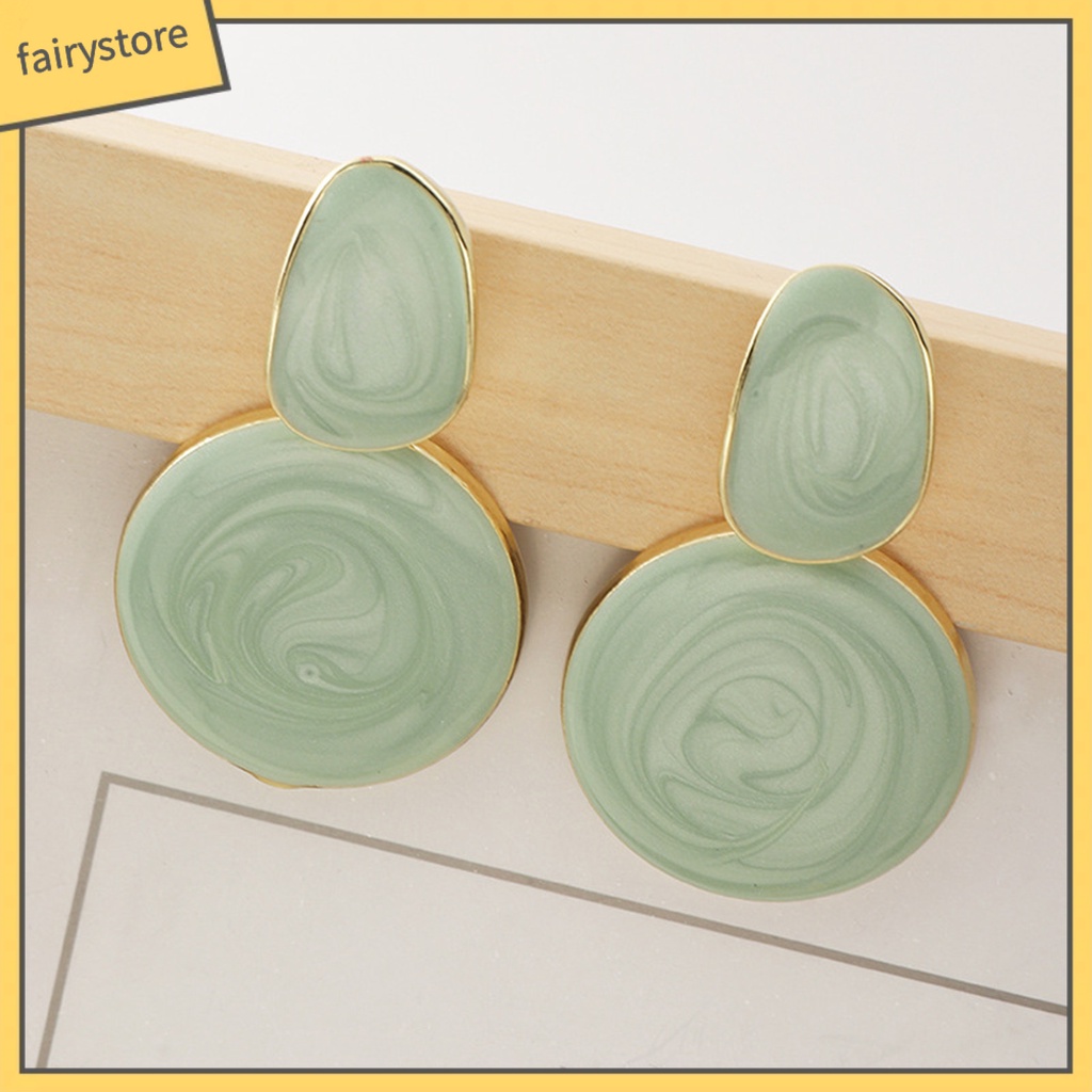 1 Đôi Bông Tai Hình Học Tua Rua Gọn Nhẹ Không Phai Màu Thời Trang Dự Tiệc