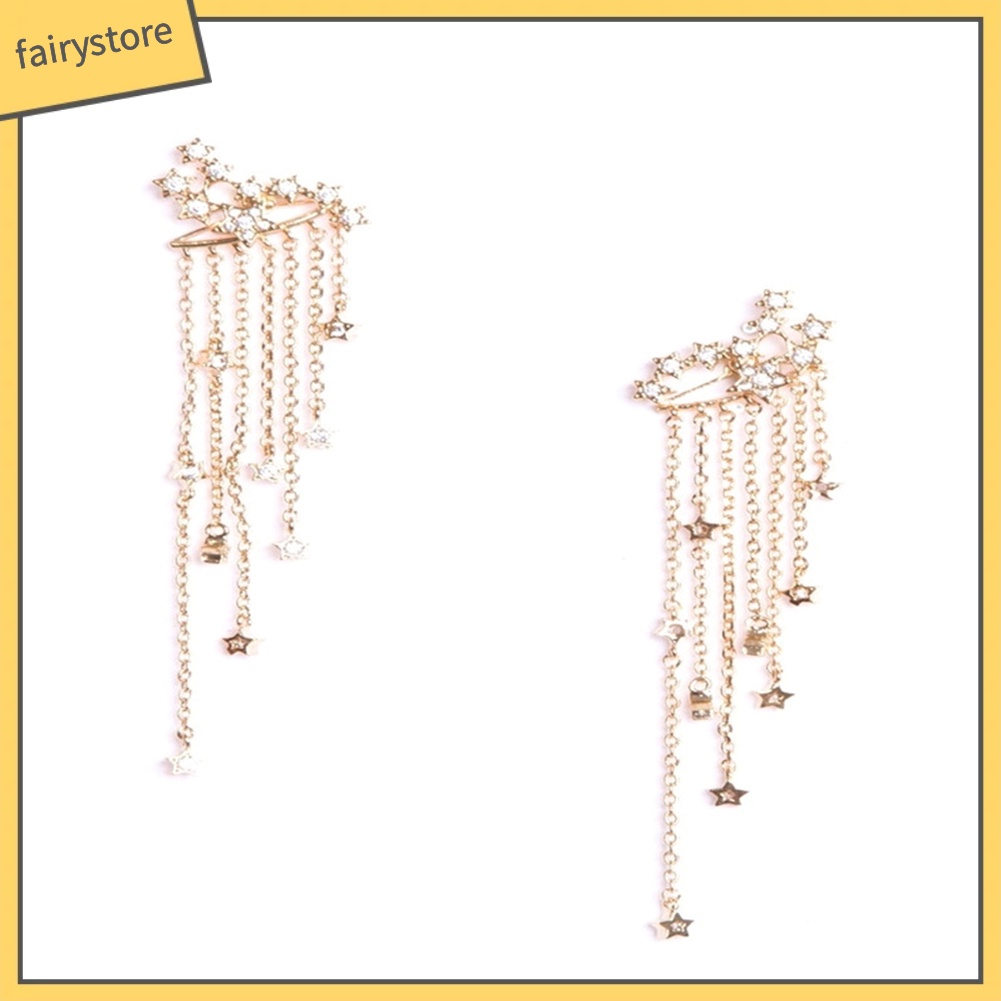 Khuyên Tai Tua Rua Hình Ngôi Sao Đính Đá Thời Trang Cho Nữ