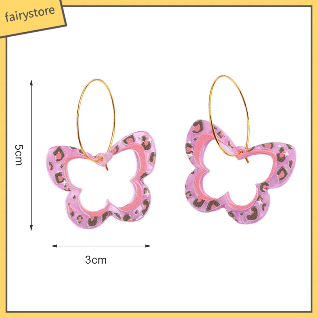 1 Đôi Bông Tai Hình Bướm Rỗng Nhiều Màu Phong Cách Vintage Dành Cho Nữ