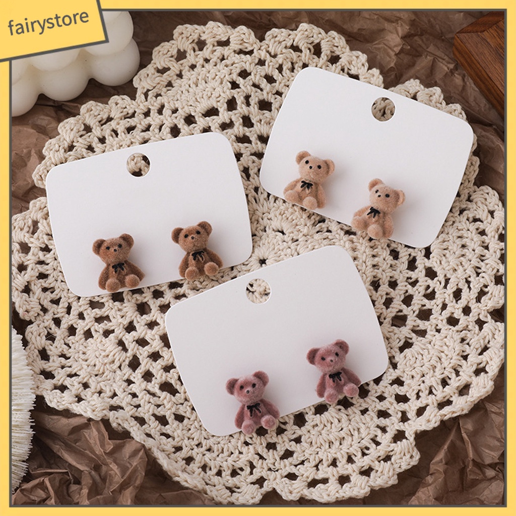 1 Đôi Bông Tai Hình Gấu Hoạt Hình Bằng Hợp Kim Cho Nữ