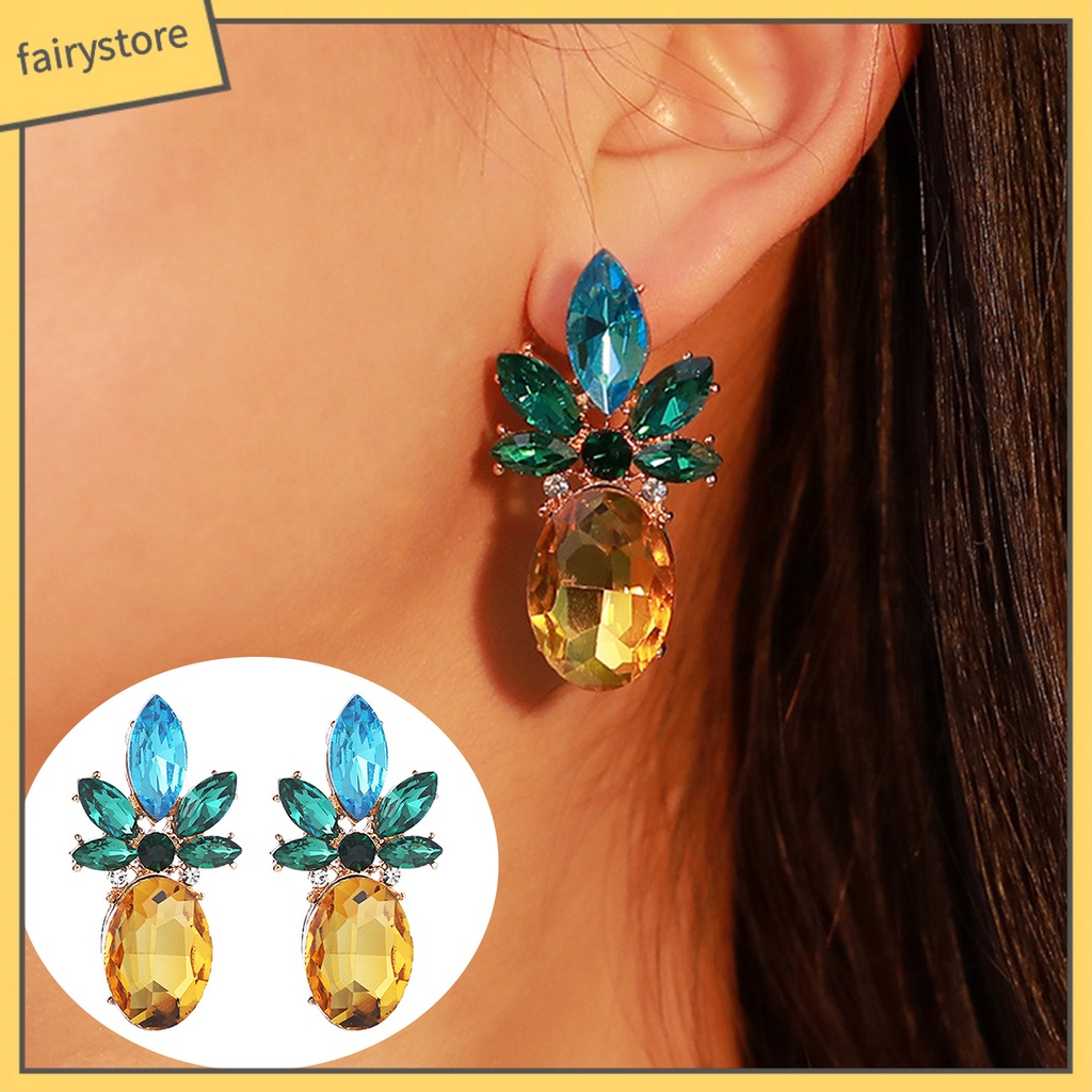 [FRO] 1 Đôi Bông Tai Hình Quả Dứa Công Sở Cho Nữ Thanh Niên