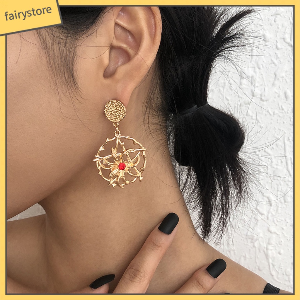 1 Đôi Bông Tai Hợp Kim Dáng Dài Chống Gỉ Phong Cách Vintage