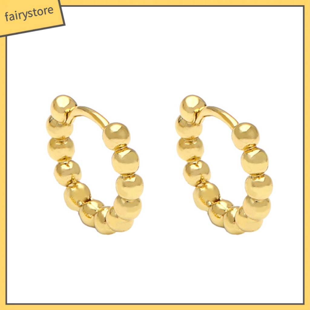 1 Đôi Bông Tai Tròn Màu Trơn Bề Mặt Mịn Chống Biến Dạng Nhanh Trang Trí Khối Đá Zirconia Bền Bỉ Dành Cho Bạn Nữ