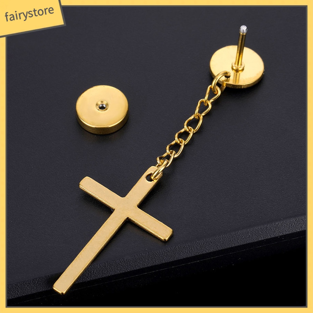 1 Khuyên Tai Lủng Lẳng Hình Học Mạ Điện Đơn Giản Phong Cách Hip Hop Cho Nam Nữ Mặc Hàng Ngày