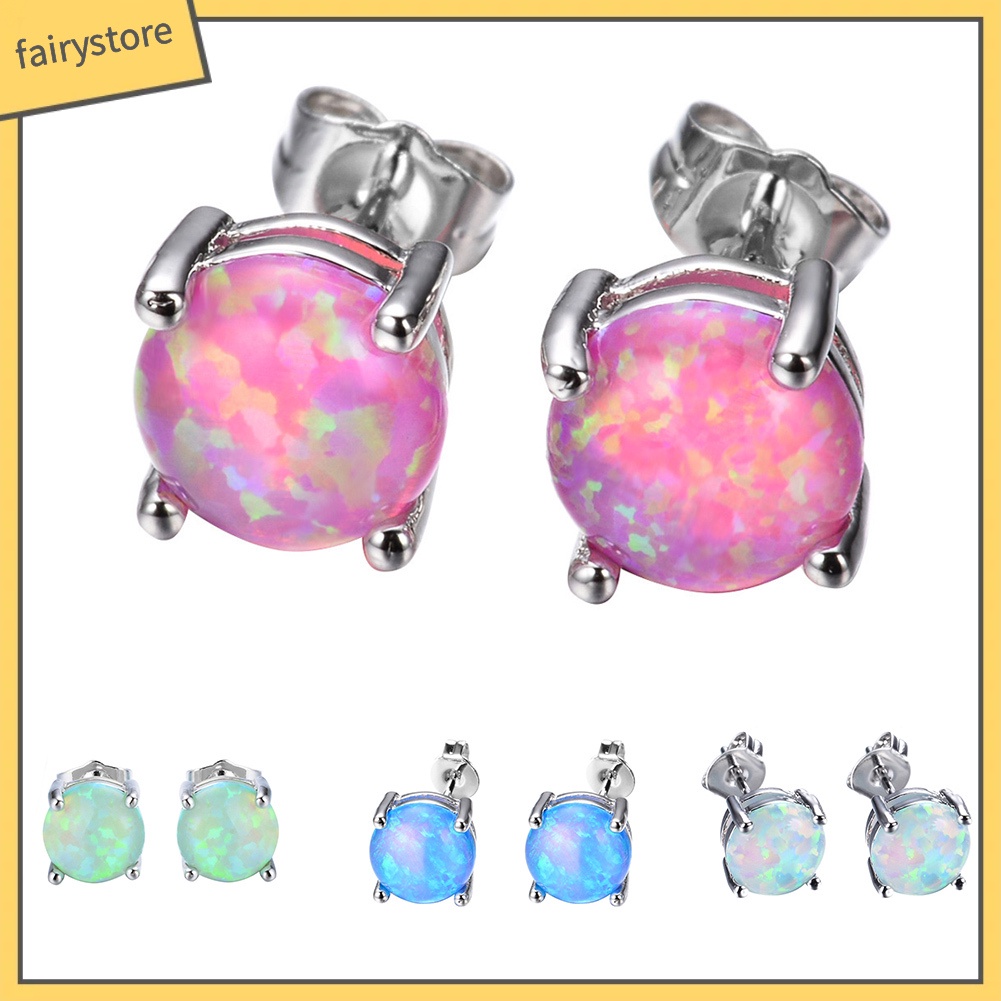 Khuyên Tai Đính Đá Opal Nhân Tạo Thời Trang Dành Cho Nữ