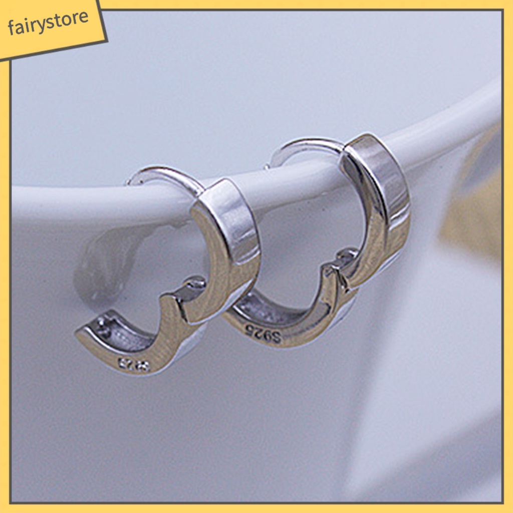 Khuyên Tai Tròn Mạ Bạc Đơn Giản Dùng Làm Quà Tặng Hằng Ngày