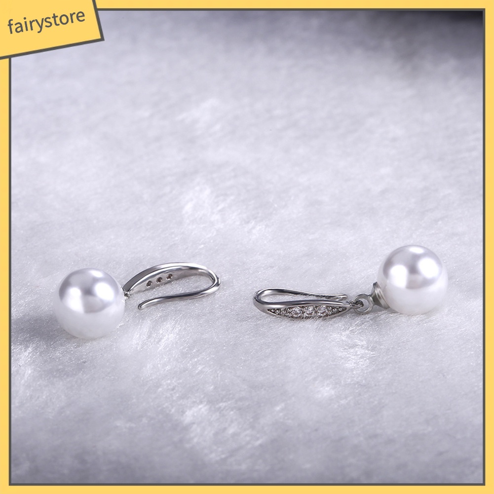 Khuyên Tai Móc Đính Ngọc Trai Giả Thanh Lịch Cho Nữ