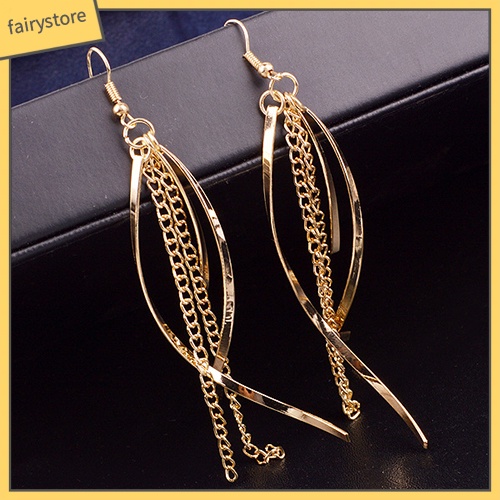 Bông Tai Hợp Kim Dáng Dài Phối Tua Rua Phong Cách Vintage Thanh Lịch Cho Nữ