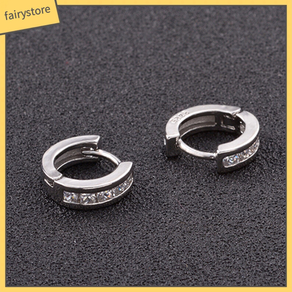 Bông Tai Mạ Bạc Đính Đá Lấp Lánh Thời Trang Dự Tiệc