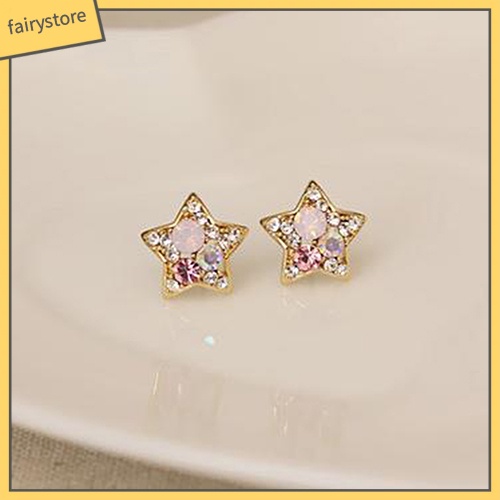 Đôi Bông Tai Hình Ngôi Sao Đính Đá Thời Trang Cho Nữ