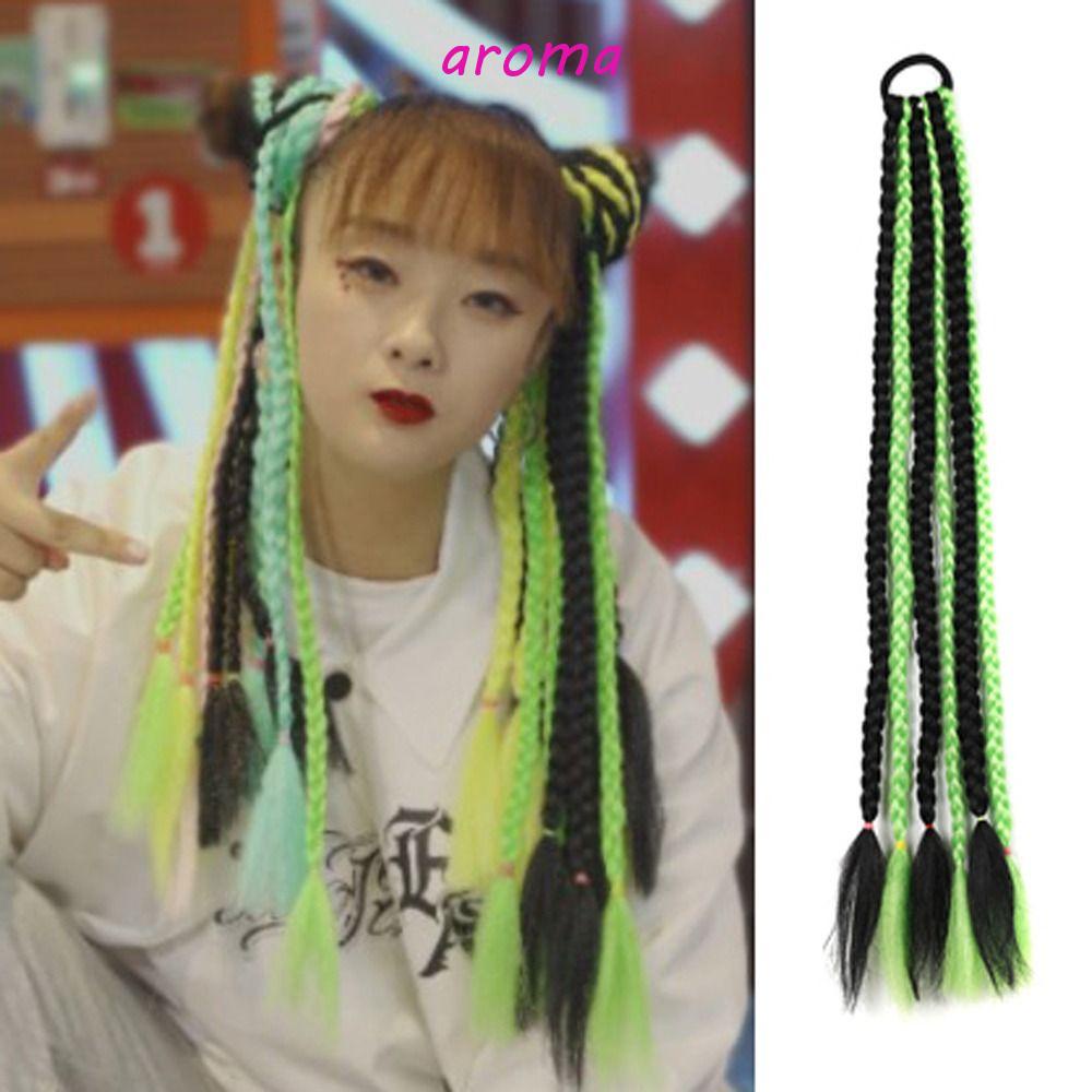 Bím Tóc Giả Bằng Sợi Tổng Hợp Màu Sắc Gradient Phát Sáng Dành Cho Bé Gái