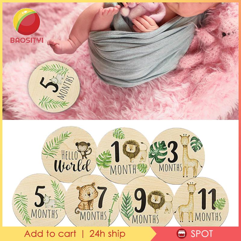 [Baosity1] 7 Thẻ Gỗ Đánh Dấu Cột Mốc Phát Triển Trí Thông Minh Cho Bé Tắm