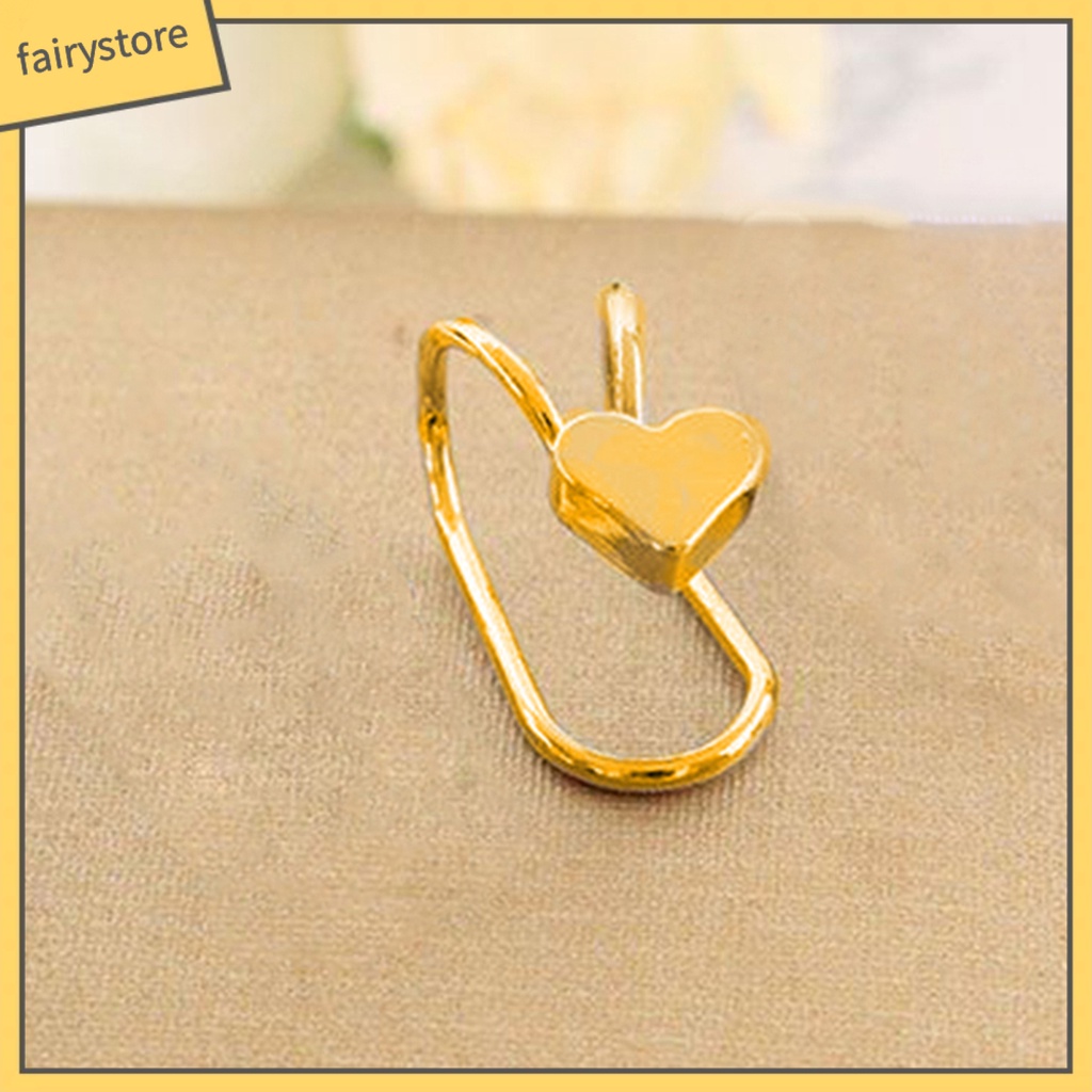 [FRO] Khuyên Kẹp Vành Tai Không Xỏ Đính Ngọc Trai Giả Hình Trái Tim Mặt Trăng Tinh Tế Cho Nữ