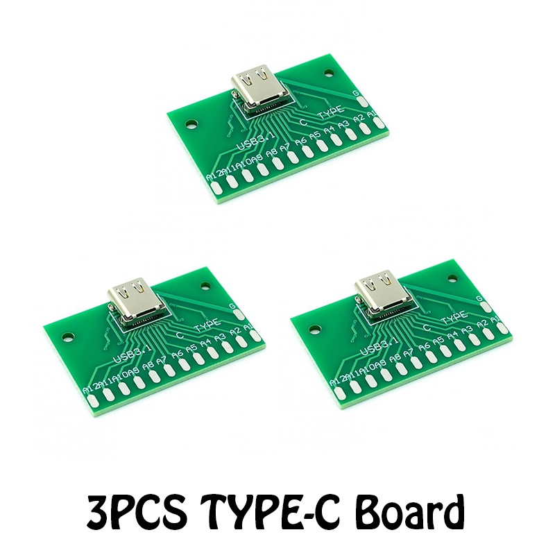 Bộ 3 Bảng Mạch Kết Nối USB 3.1 TYPE-C Với Đế PCB 24P