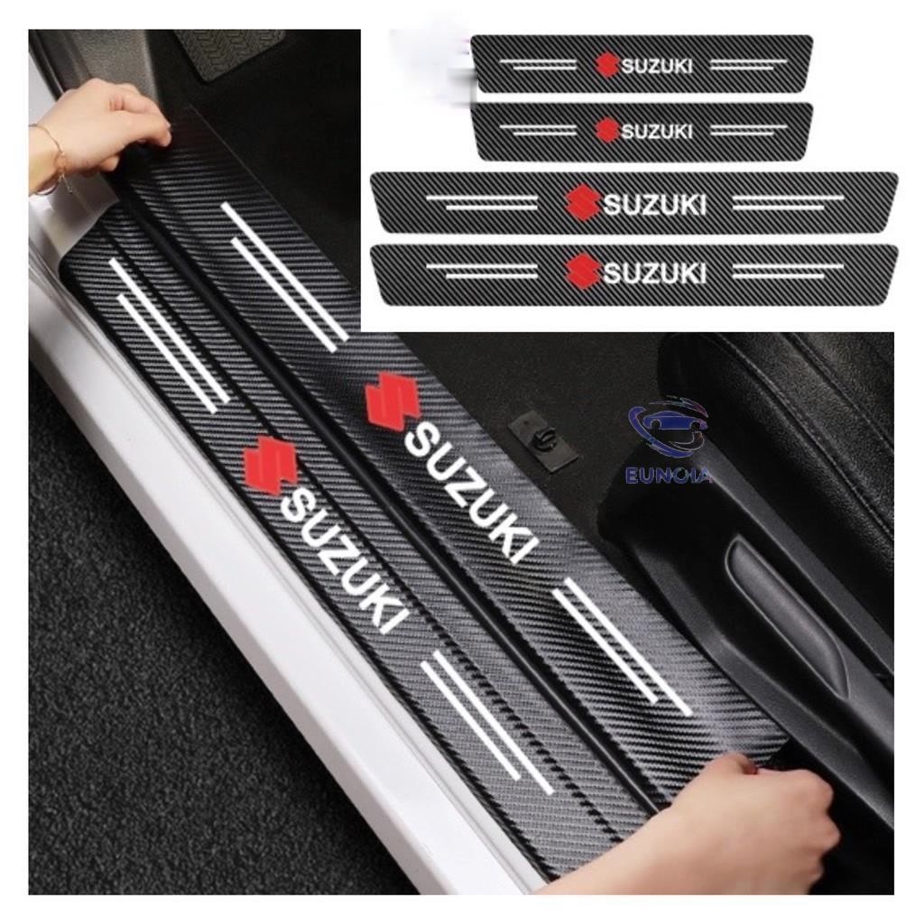 Sét 9 miếng dán bậc cửa HONDA có vân carbon dán full keo chống trầy tốt