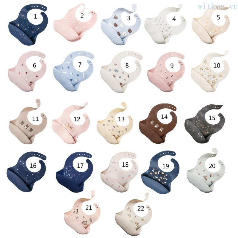 Yếm Silicon Mềm Tùy Chỉnh Chống Thấm Nước Tiện Dụng Cho Bé Tập Ăn