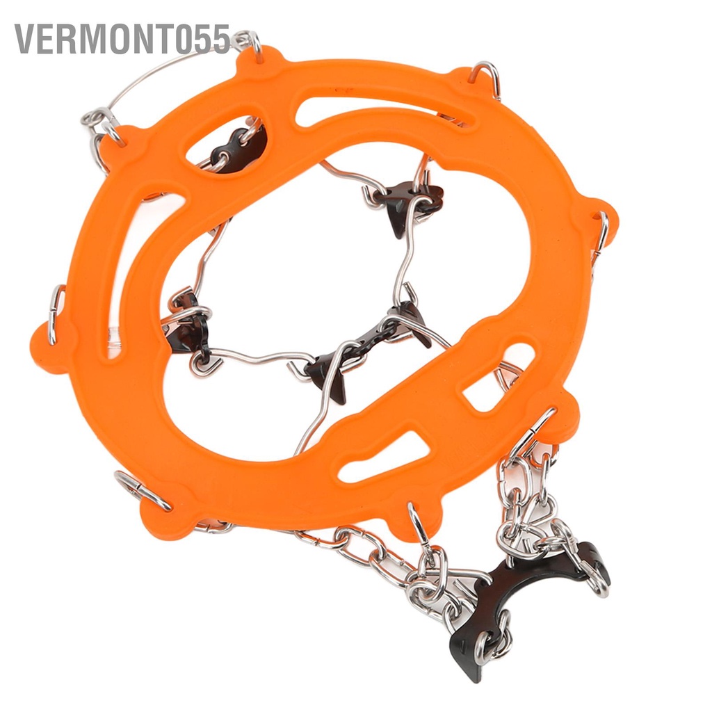 Vermont055 2 Chiếc Băng Lực Kéo Cleats Chống Trượt Giày Crampon Bao Tuyết Cầm Với 8 Gai Cho Đi Bộ Đường Dài Leo Núi