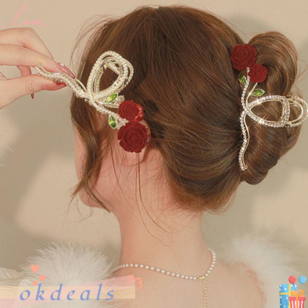 Kẹp Tóc Hoa Hồng Kích Thước Lớn Thanh Lịch|Kẹp Tóc Hình Cá Mập Dễ Thương Xinh Xắn Cao Cấp