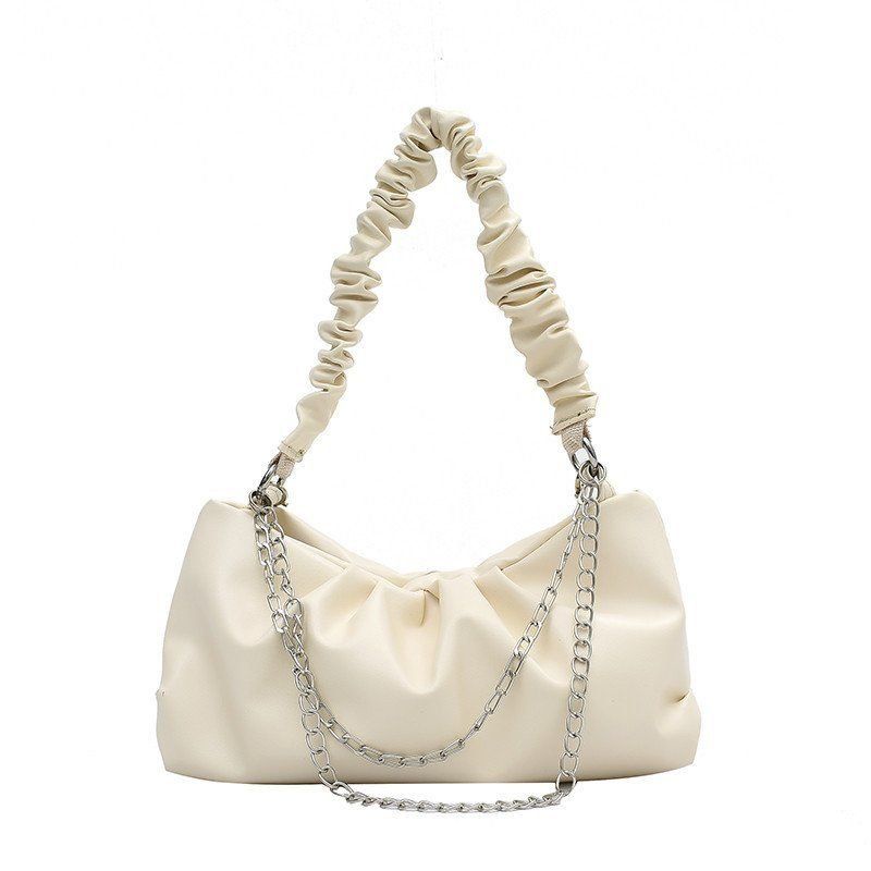 Túi Xách Đeo Vai Hình Đám Mây Xếp Ly Phối Dây Xích Thời Trang Nữ Sành Điệu