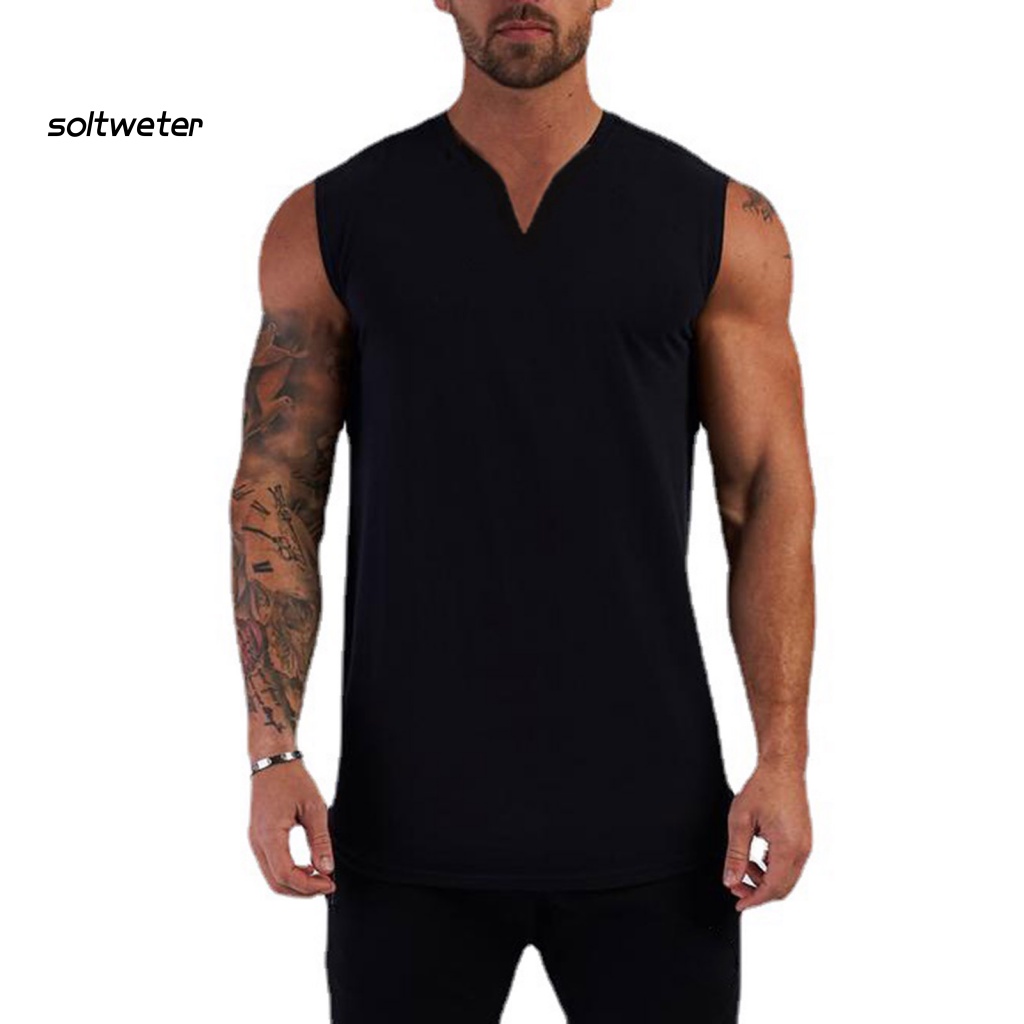 Áo Tank Top Sát Nách Vải Cotton Siêu Mềm Màu Trơn Nhanh Khô Thoáng Khí Thời Trang Mùa Hè Cho Nam