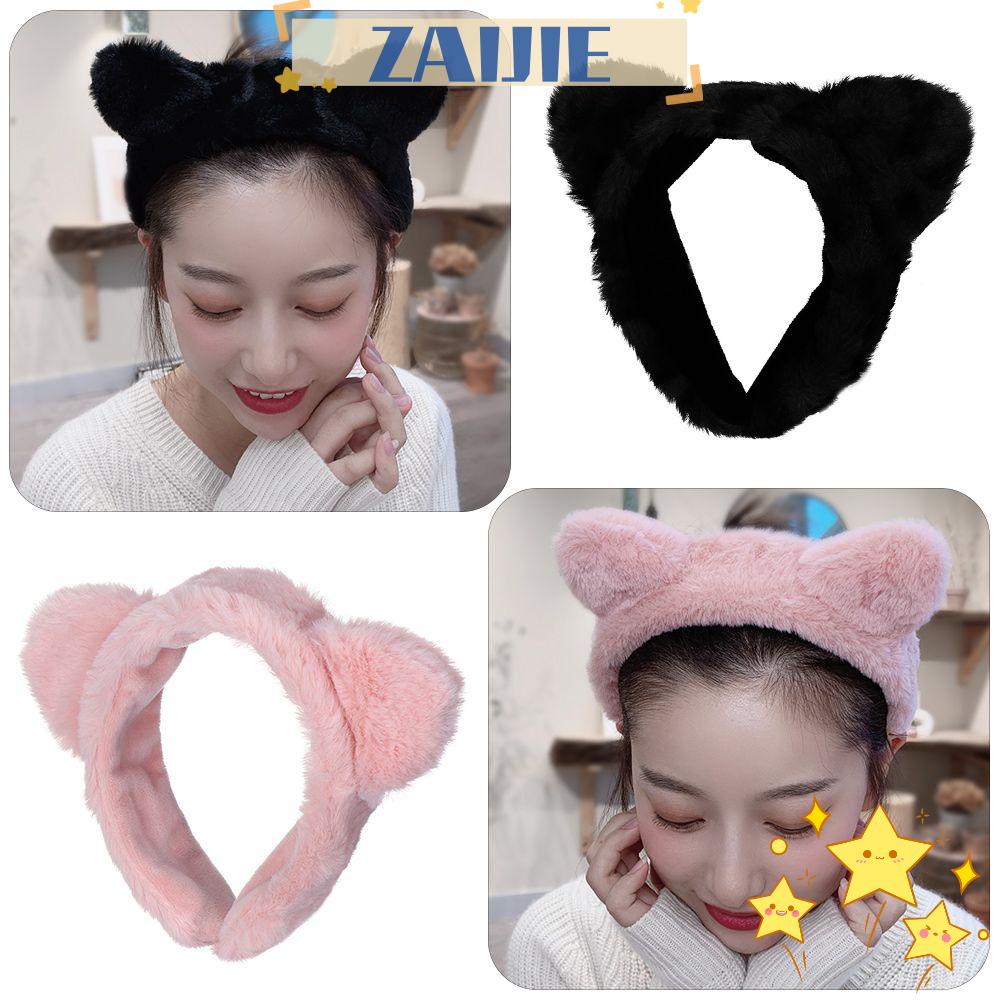 Băng Đô Cài Tóc Tai Mèo Phối Lông 24 Bên Đơn Giản Cho Nữ