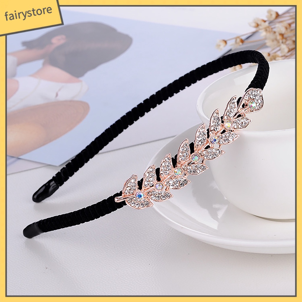 Băng Đô Cài Tóc Đính Đá Chống Trượt Phong Cách Thanh Lịch Dành Cho Nữ