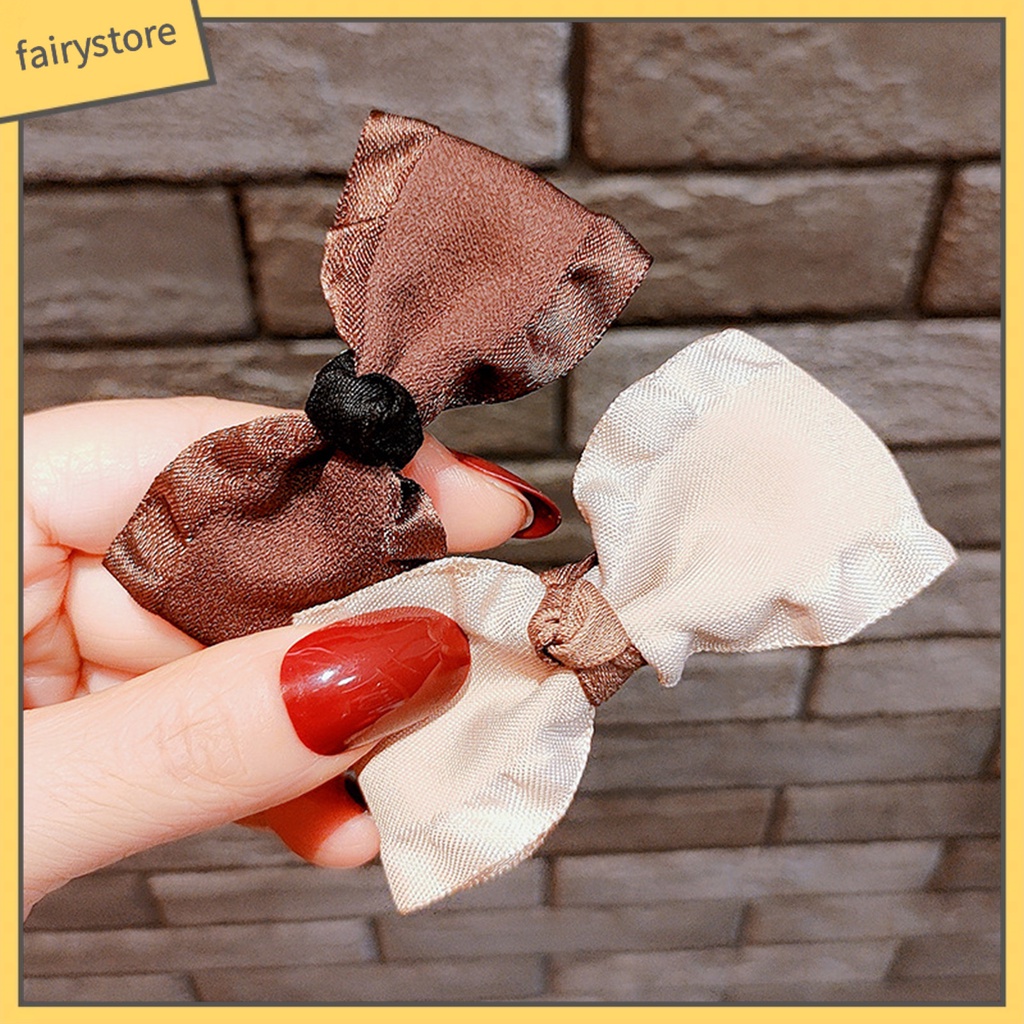 Kẹp Tóc Nơ Màu Sắc Tương Phản Phong Cách Hàn Quốc Dành Cho Nữ