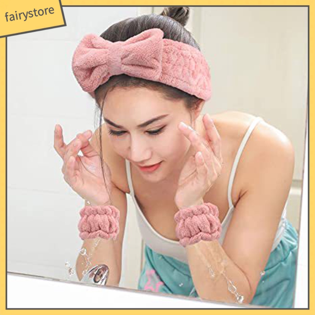 Băng Đô Cài Tóc Co Giãn Màu Trơn Thắt Nơ Lớn Cho Nữ