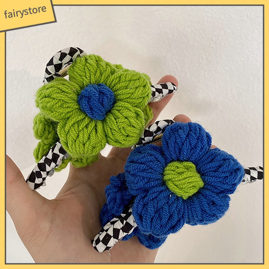 Kẹp Tóc Càng Cua Bằng Cotton Chống Trượt Màu Sắc Tương Phản Tinh Tế