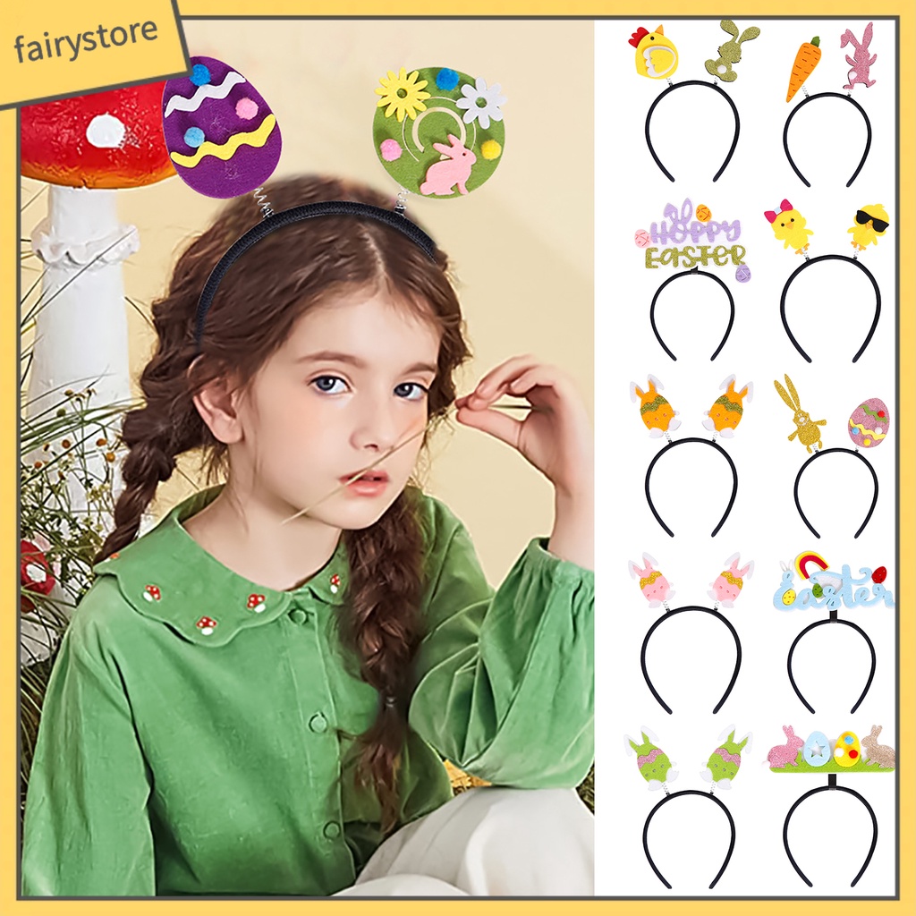 [FRO] Băng Đô Cài Tóc Co Giãn Thiết Kế Hoạt Hình Đáng Yêu Cho Lễ Hội Phục Sinh