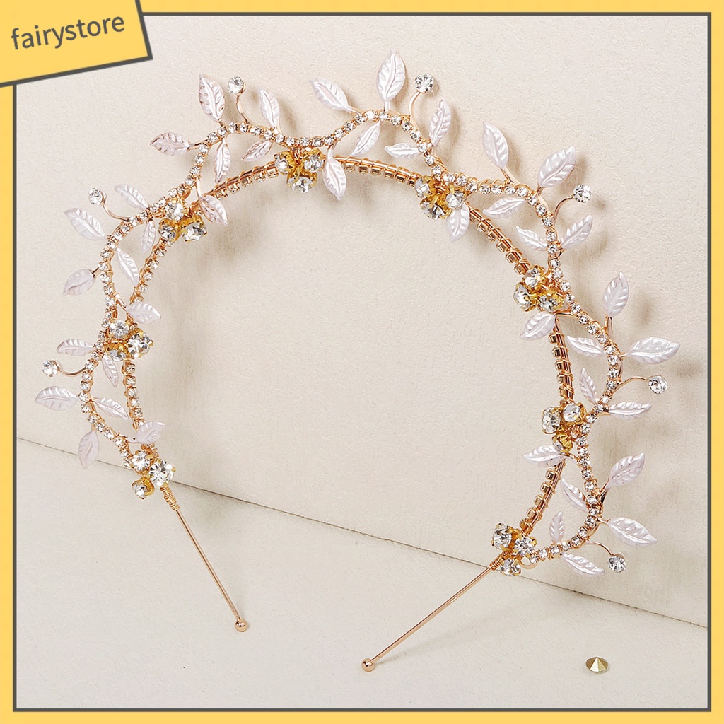 Băng Đô Cài Tóc Hình Vương Miện Đính Đá Lấp Lánh Chống Trượt Cho Cô Dâu