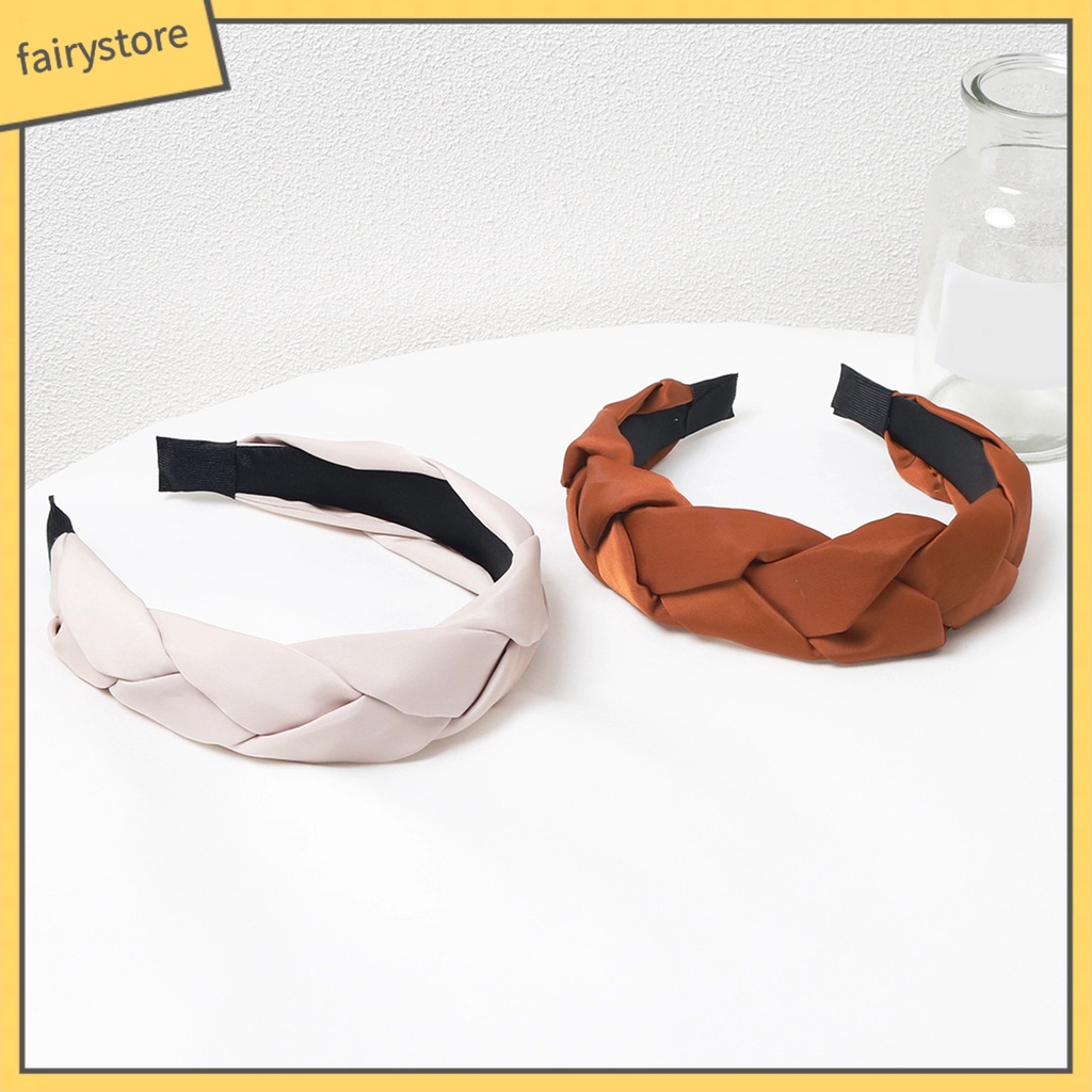 Băng Đô Cài Tóc Mềm Mại Co Giãn Chống Trượt Màu Trơn Thanh Lịch Dành Cho Nữ