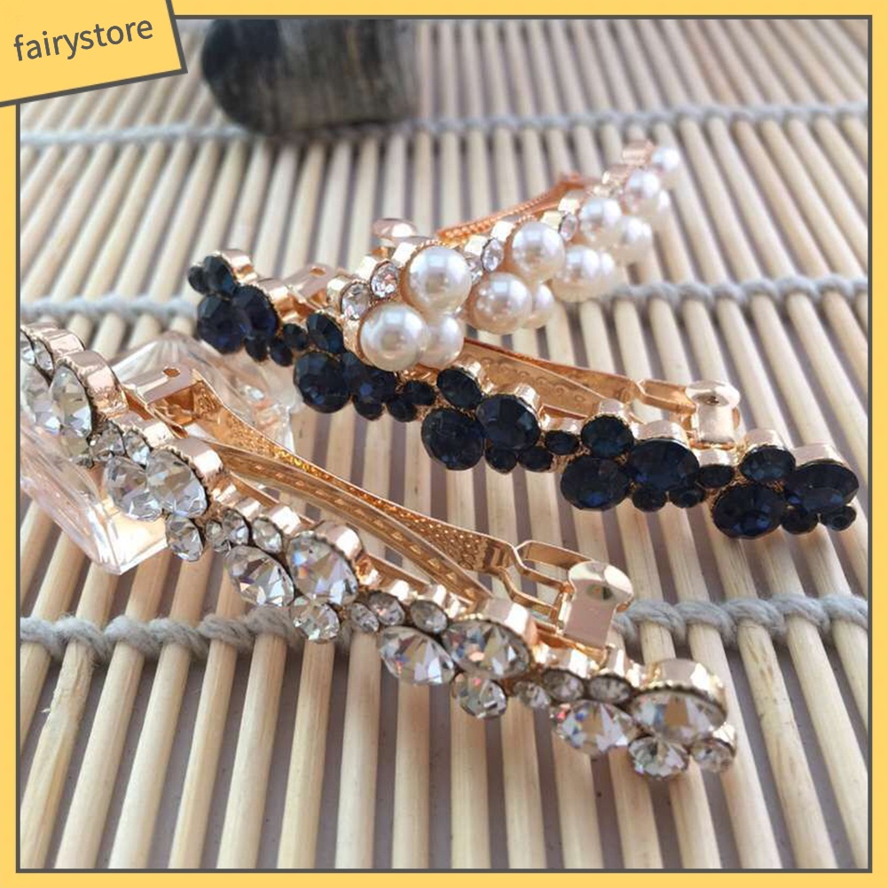 Kẹp Tóc Đính Đá Và Ngọc Trai Nhân Tạo Thời Trang