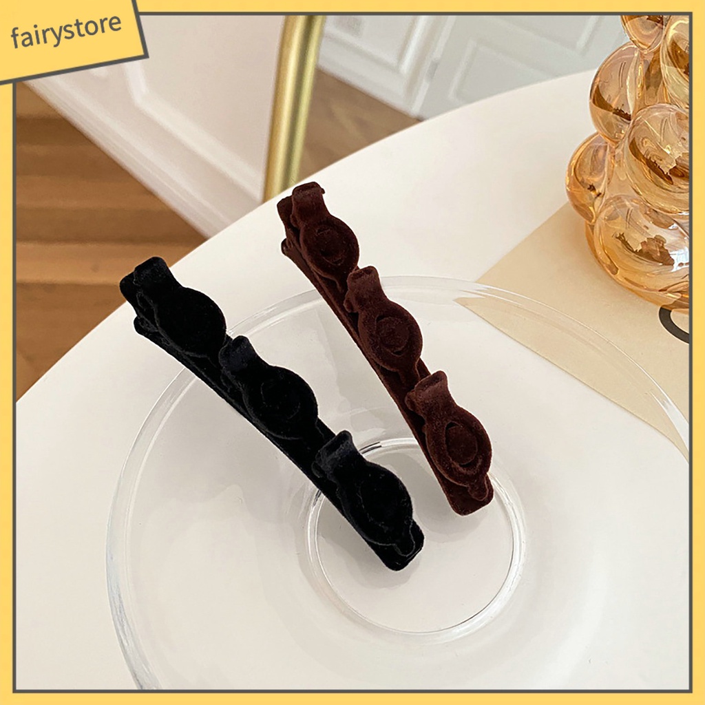 Kẹp Tóc Màu Trơn Co Giãn Chống Trượt Có Răng Lược Bằng Thép Không Gỉ