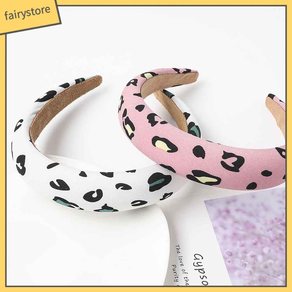 Băng Đô Cài Tóc Có Mút Xốp In Họa Tiết Da Báo Cho Nữ