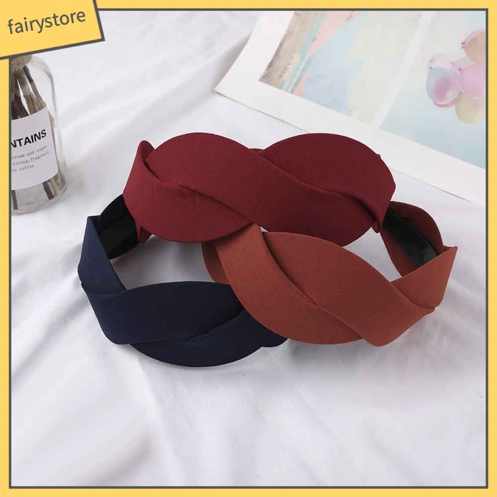 Băng Đô Cài Tóc Màu Trơn Họa Tiết Gợn Sóng Thời Trang Dành Cho Nữ