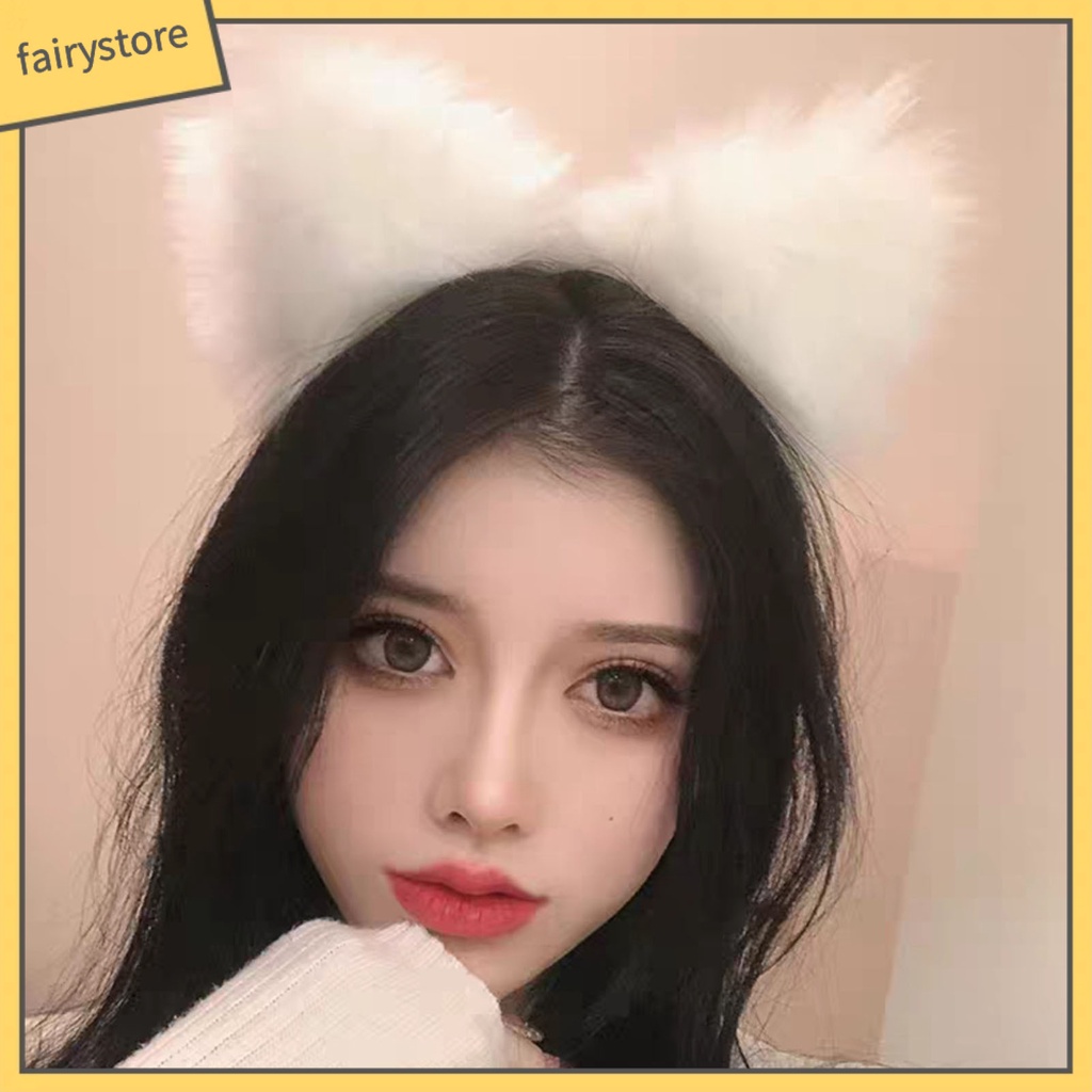 Băng Đô Tai Mèo Bông Hóa Trang Nhân Vật Anime Dễ Thương