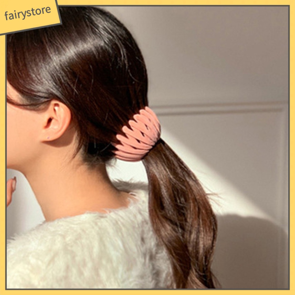 Dây Cột Tóc Hình Tổ Chim Bằng Resin Thanh Lịch Sáng Tạo Có Thể Thu Gọn Cho Nữ