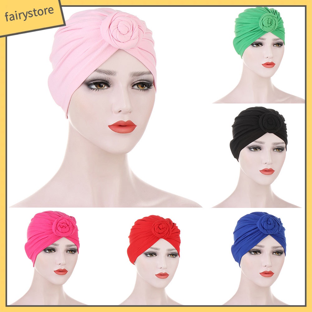 Mũ Trùm Đầu Cotton Màu Trơn Thắt Nút Thời Trang Cho Nữ