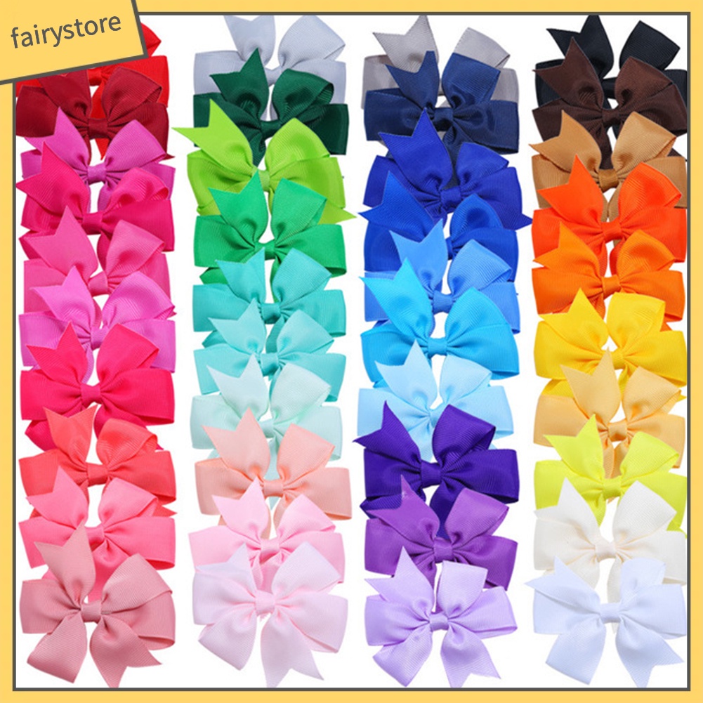 Set 40 Kẹp Tóc Nơ Nhiều Màu Sắc Cho Bé