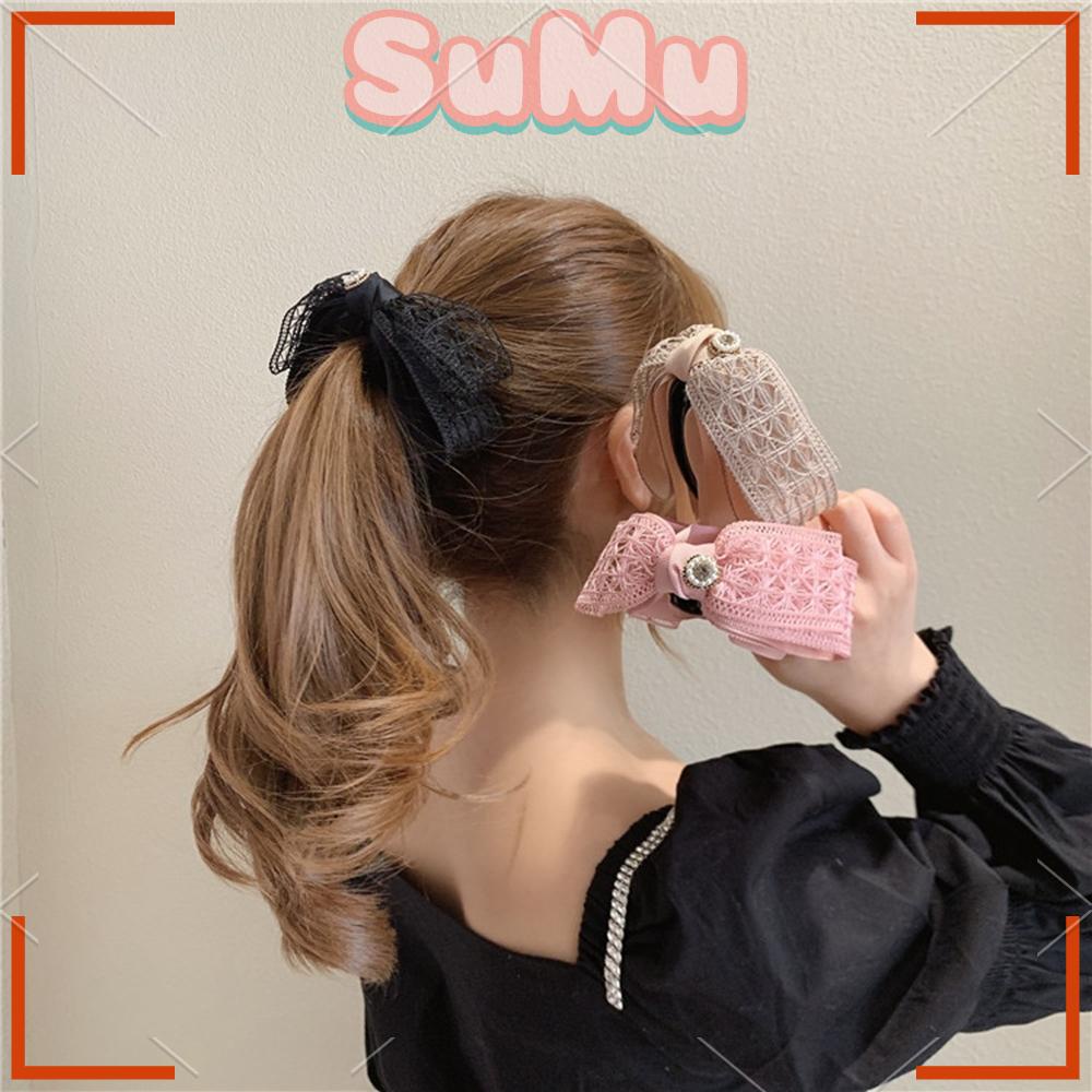 Kẹp Tóc Đuôi Ngựa Thẳng Đứng Đục Lỗ Ngọt Ngào Cho Nữ Su