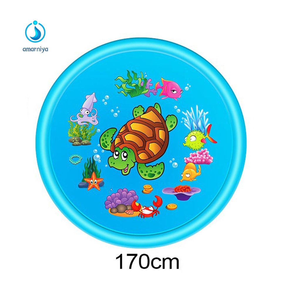 Thảm Bơm Hơi Phun Nước Hình Rùa Dễ Thương Kích Thước 110 / 170cm