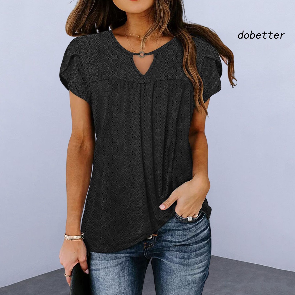 Áo Thun Tay Ngắn Cổ Tròn Viền Mềm Mại Thoáng Khí In Họa Tiết Hoa Màu Trơn Thời Trang Mùa Hè Cho Nữ