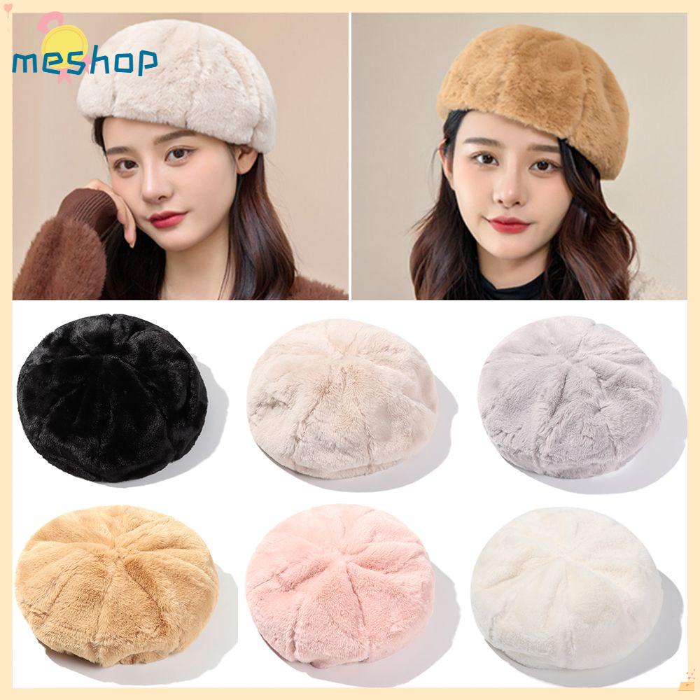 Mũ Beret Lông Giả Phong Cách Cổ Điển Cho Nữ