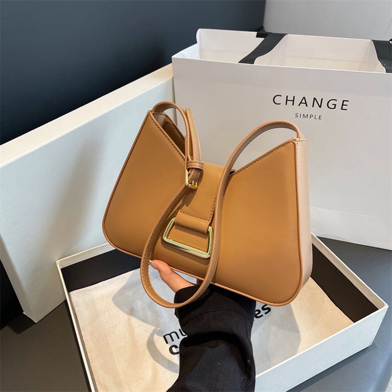 Túi Đeo Chéo Hình Vuông Nhỏ Màu Trơn Đơn Giản Thời Trang Phong Cách Hàn Quốc Cho Nữ