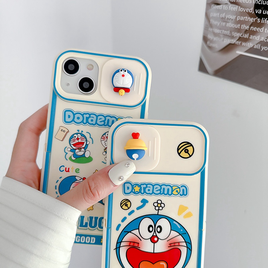 Ốp Điện Thoại TPU Dẻo Họa Tiết Hoạt Hình Doremon 3D Dễ Thương Chống Trầy Cho iphone 11 14PM 13 12 Pro Max