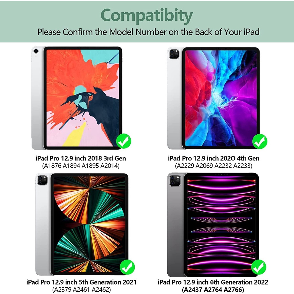 Bao Da Máy Tính Bảng Có Bàn Phím Từ Tính Và Ngăn Đựng Bút Cho iPad Pro 12.9 inch 2022 iPad Pro 12.9 inch 5th / 4th / 3rd