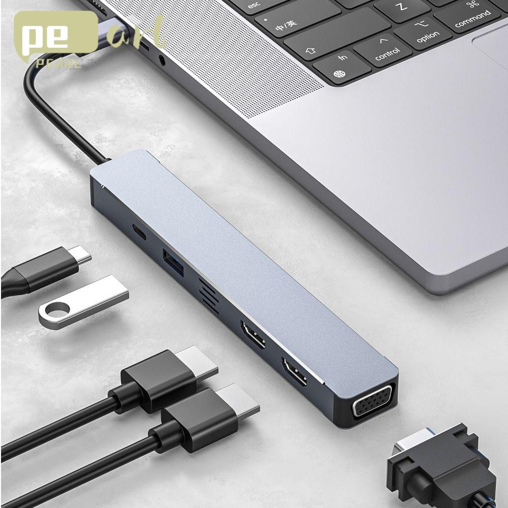 .Bộ Chia Cổng USB Type C / VGA 5 Trong 1 Tiện Dụng